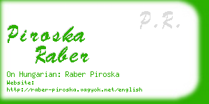 piroska raber business card